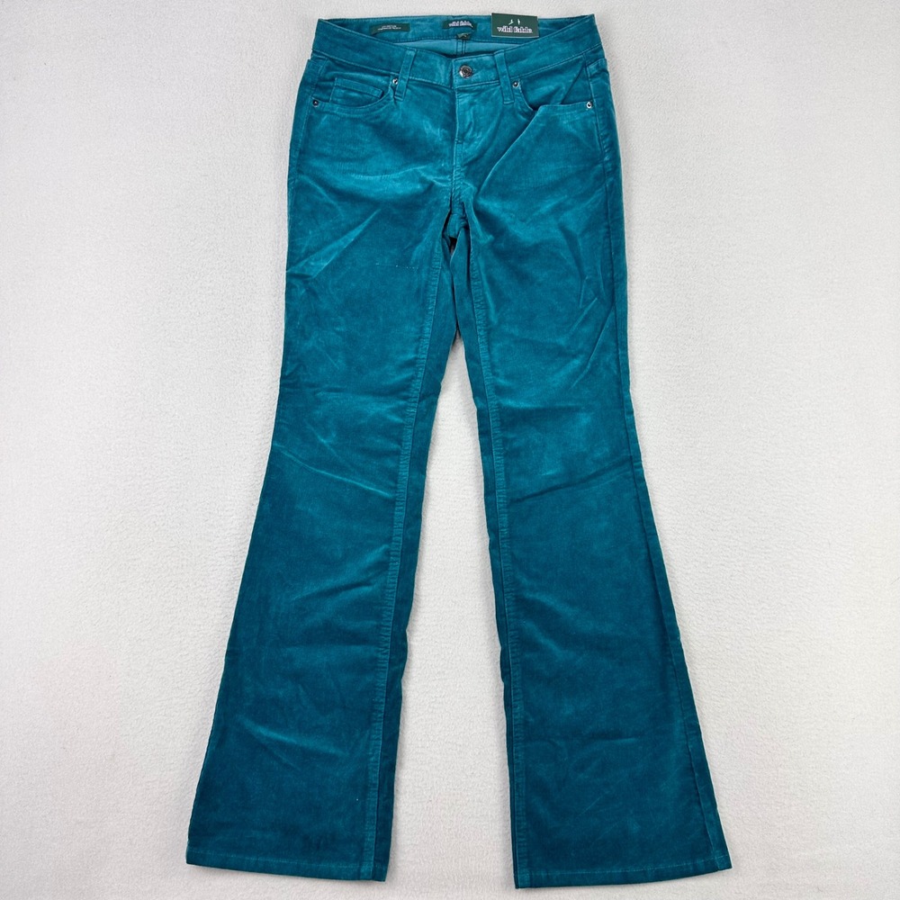 Wild‎ Fable Low Rise Flared Corduroy Pants Womens 0 Green Retro NWT 70s Boho